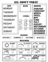 the weather worksheet for all about today