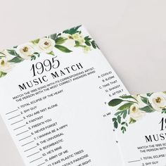 Floral Wedding Anniversary Game Templates | Married in 1995