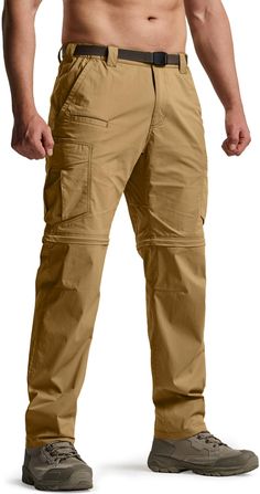 PRICES MAY VARY. CQR Convertible Pants Series designed for all outdoor activities and sports. [Materials] Mix of Cotton & Nylon & Elastine fabric is for stretch comfort, quick-dry, two-way air circulation. [Sun protection] Safeguard your skin from harmful UVA and UVB rays by more than 99% (UPF 50+). [Multi Pockets] 6 multi-purpose cargo pockets for various tools and equipment along with D-Ring. [Zip-Off Legs] Ergonomic cut at the knees for easy transform from pants to shorts. *** Contains 1 Belt Abc Dates, Pants To Shorts, Mens Hiking, Convertible Pants, Tactical Pants, Outdoor Pants, Cycling Workout, Hiking Pants, Golf Sport