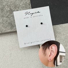 🖤FREE DOMESTIC SHIPPING when you buy 3 earrings🖤💌 My name is Erika, I'm a half Japanese, many of my product's designs are inspired by my experience in TOKYO, Japan. Please read below ★Minimalist Studs All black about 2mm (We sell 4 & 6mm at other page as well.) ★4mm https://naigerika.etsy.com/listing/1714990403 ★6mm https://naigerika.etsy.com/listing/1575412648 There will be a slightly difference due to handmade/made to order (I'm wearing the same size in the photo) I can't take any responsib Modern Black Piercings For Gift, Minimalist Everyday Round Nose Studs, Everyday Minimalist Pierced Nose Studs, Black Round Cartilage Earrings For Everyday Wear, Modern Black Piercings As Gift, Minimalist Round Plug Earrings As Gift, Modern Black Plug Earrings As Gift, Minimalist Black Earrings As Gift, Black Minimalist Cartilage Earrings For Everyday