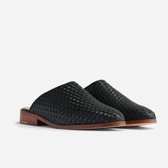 Elevate your slide game with artisanal woven texture so versatile you can't stop / won't stop wearing them. | Ama Woven Mule Shoes Woven Black . Size 10 Slip-on Mules With Woven Sole And Round Toe, Slip-on Woven Leather Mules With Round Toe, Chic Slip-on Mules With Woven Sole, Woven Leather Slip-on Mules, Nisolo Shoes, Black Slip-on Mules With Stitched Sole, Mule Shoes, Workwear Essentials, Can't Stop Won't Stop