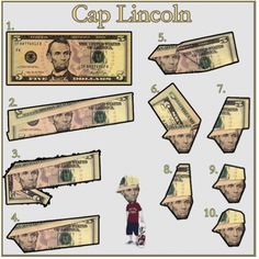 the instructions for how to make a cap lincoln bill