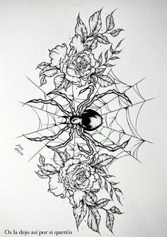 a spider and some flowers on a sheet of paper with the words,'o la dipa art pour sucreis '