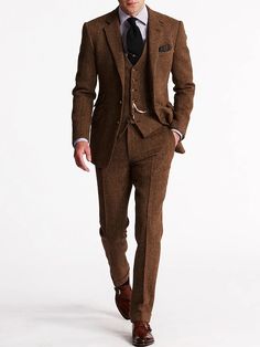 Mens Tweed Suit, Brown Tweed Suit, Suits Men Slim, Herringbone Suit, Brown Suit, Slim Fit Tuxedo, Mens Suit Jacket, Groomsmen Suits, Brown Suits