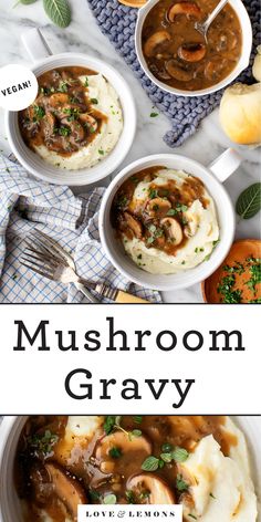 mushroom gravy with mashed potatoes and carrots