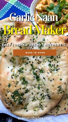 Authentic bread machine naan bread recipe made with yogurt. It is baked in the oven with perfection Bread Machine Naan Dough, Naan Bread Machine Recipe, Bread Machine Naan, Bread Machine Recipes Healthy, Baked Beef Ribs, Garlic Naan Recipe, Indian Bread Recipes