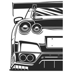 a black and white drawing of a car