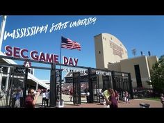 the entrance to mississippi state university's sec game day