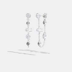 COACH® | Signature Crystal Chain Earrings Coach Outlet, Crystal Chain, H Style, Chain Earrings, Outlet, Women Jewelry, Sterling Silver, Chain, Crystals