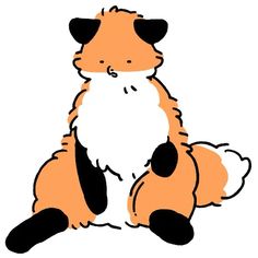 a drawing of a fox sitting down