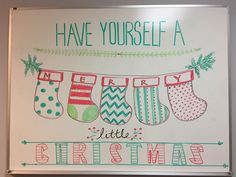 Christmas Drawing On Whiteboard, White Board Ideas Christmas, Marker Board Drawings, Holiday White Board Ideas, Whiteboard Art Christmas, White Board Christmas Drawings, Holiday Whiteboard Ideas