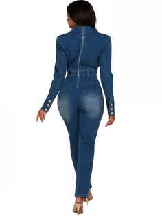 Discover the ultimate fashion statement with FZ's Women's Fashion Streetwear Pencil Denim Jumpsuit. This jumpsuit is both cute and sexy, making it the perfect choice for a stylish and confident look. Made from high-quality denim, this jumpsuit is sure to turn heads and make a statement. Elevate your wardrobe with this must-have piece. Style: Streetwear Material: POLYESTER Decoration: Spliced Fabric Type: Broadcloth Pattern Type: Solid Pattern: pencil pants Thickness: STANDARD Waist Type: MID Item Type: JUMPSUITS Pant Length(cm): full length Gender: WOMEN Fabric content: 51% (inclusive) - 70% (inclusive) Fitted Denim Blue Jumpsuit For Night Out, Fitted High Waist Denim Jumpsuit For Night Out, Medium Wash Fitted Overall Jumpsuit, High Waist Denim Jumpsuit For Night Out, Fitted Medium Wash Jumpsuit Overall, Fitted Medium Wash Overall Jumpsuits And Rompers, Fitted Medium Wash Overall Romper, Chic Fitted Denim Jumpsuit Overall, Denim Stretch Jumpsuits And Rompers For Night Out