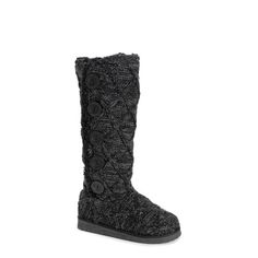 Feel good and look cute in Essentials by MUK LUKS Women's Malena Boots. With soft faux fur lining to keep you warm and comfy foam insole for ultimate coziness, this mid-height boot will be your go to this cold weather season. nnSpot clean, no bleach, and lay flat to dry. Imported. nn- Durable TPR Solen- 100% Acrylic Knit Uppern- 100% Polyester Faux Fur Liningn- 100% Polyester Insolen- Multiple Color Options Availablen- Mid-height stylen- Button detailsn- Foam Insolen- Womens Whole Sizes 6-11 Size: one size.  Color: Black.  Gender: female.  Age Group: adult. Cozy Boots With Plush Lining And Round Toe, Cozy Round Toe Boots For Cold Weather, Cozy Cold Weather Boots With Round Toe, Comfortable Boots With Plush Lining And Round Toe, Cozy Winter Boots With Plush Lining, Comfortable Synthetic Winter Boots, Mid Height Boots, Weather Seasons, Multiple Color