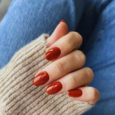 14 Fall Nail Colors for Fair Skin Tones - That are Warm & Cozy - Unghie Sfumate, Nails Yellow, October Nails, Smink Inspiration, Makijaż Smokey Eye, Red Nail, Summer Nails Colors, Fall Nail Colors