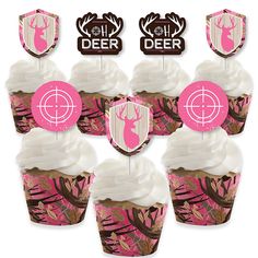 cupcake toppers with deer hunting theme