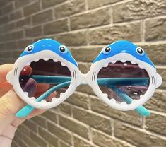 Kids Cartoon Shark Shape Sunglasses Fun Sunglasses With Uva Protection For Beach, Fun Sunglasses With Uva Protection For Vacation, Cute Adjustable Sunglasses With Uv Protection, Fun Beach Sunglasses With Uva Protection, Playful Sunglasses With Uv Protection For Vacation, Fun Sunglasses With Uv Protection For Vacation, Playful Plastic Sunglasses For Outdoor, Playful Sunglasses With Gradient Lenses And Adjustable Fit, Fun Anti-reflective Sunglasses For The Beach