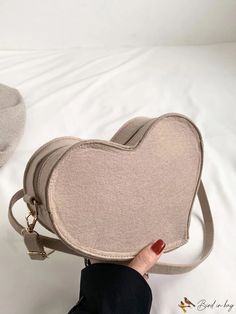 BirdinBag - Polyester Heart Design Novelty Bag for Everyday Style Heart-shaped Shoulder Bag For Daily Use, Valentine's Day Heart-shaped Bag With Adjustable Strap, Trendy Heart-shaped Daily Use Bag, Trendy Everyday Heart-shaped Bag, Trendy Heart-shaped Bag For Daily Use, Trendy Heart-shaped Bags For Daily Use, Heart-shaped Large Capacity Bag For Daily Use, Large Capacity Heart-shaped Bag For Daily Use, Valentine's Day Handheld Bags For Daily Use