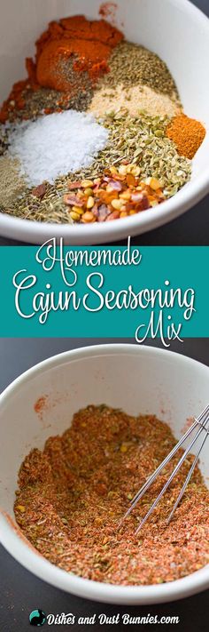 homemade cajun seasoning mix in a white bowl