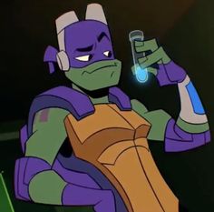 a cartoon character holding a cell phone in his hand