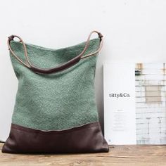 Cowhide Leather Splicing Cotton Linen Womans Bag Vintage Hobo Bag in Bean Green Khaki Black Wine Red - Morimiss.com Brown Bag Gift, Canvas Leather Bag, Daily Bag, Canvas Messenger Bag, Canvas Handbags, Bag Canvas, Fabric Bags, Tote Bag Leather, Brown Bags