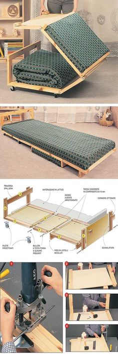 the instructions for how to make a diy bed with mattress and table saws