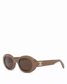 CELINE - Triomphe Oval Sunglasses, 52mm Pretty Sunglasses, Celine Triomphe, Cool Glasses, Crocodile Bags, Fashion Portfolio, Brown Brown, Oval Sunglasses, Celine Sunglasses, Accessories Sunglasses