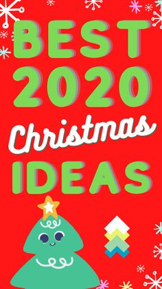 the words best christmas ideas on a red background