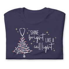 Working during the holidays- especially Christmas- is never fun but this fun Christmas nurse shirt is sure to brighten up those holidays spent in the hospital with your coworkers and patients. Whether you are looking for a Christmas gift for your favorite registered nurse, nursing student, LPN, nurse practitioner, or any other medical healthcare professional or just want something festive to wear to work this holiday season- this is sure to be a hit! This design is featured on the softest and mo Critical Care Nurse, Lpn Nurse, Emergency Nurse, Nurse Shirts, Med Surg, Er Nurse, Nurse Christmas, In The Hospital, Festival Shirts