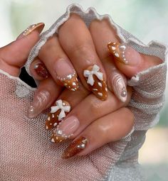 Lady And The Tramp Nails, Fawn Nails, Dear Nails, Porcelain Nail Art, Bambi Nails, Teddy Bear Nails, Bears Nails, Nails Gel Nails, Custom Press On Nails