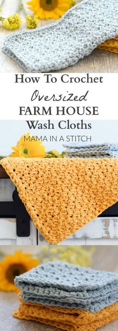 how to crochet an easy diy farmhouse house washcloths