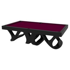 a black and red coffee table with an unusual design on the bottom, in front of a white background