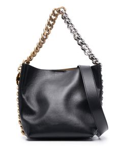 Stella McCartney Frayme Bucket Bag - Farfetch Stella Mccartney Frayme, Stella Mccartney Bag, Bag Light, Leather Bucket Bag, Leather Bucket, Ballet Flat Shoes, Black Tote Bag, Black Faux Leather, Stella Mccartney