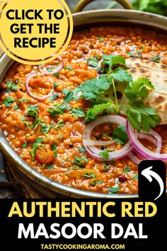 Classic Indian Red Masoor Dal You’ll Love High Protein Vegan Recipes, Dal Recipe, High Protein Vegan, Tasty Vegetarian Recipes, Red Lentil, Wholesome Food, Lunch Recipes, Indian Food Recipes