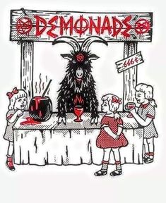 an image of children at a table with demonnads on it