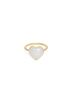 Chalcedony 18K Yellow Gold Stone Carat: 5ct Size: 12mm Designed & Handmade US & Brazil Ring Heart, Chalcedony Ring, Gold Stone, White Heart, Heart Ring, Brazil, Yellow Gold, Stud Earrings, Ring