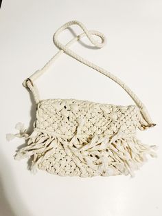 White Woven Crossbody Purse Beige Beachy White Shoulder Bag Tassel Fabric Cream Straw Purse Macrame Purse Retro Purse - Vintage Purse - Retro Purse  Super Cute Bag to Add to your Collection!  Be sure to check out shop for more beautiful and fun bags.  Measurements: 10 inches X 7 inches  Condition: Good Condition; Preloved; Preowned  Can be washed.  ---------------------------------------- Please ask all questions before purchasing this item. International shipping available. All items shipped wi Macrame Purse, Straw Purse, Retro Purse, White Shoulder Bag, Fancy Gifts, Purse Vintage, Tassel Bag, Vintage Purse, Cute Bag