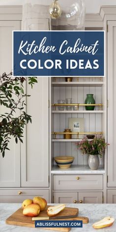 kitchen cabinet color ideas with text overlay