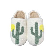 Soft and Cozy Lounge Green Cactus Slippers — Zee Perfect Gift® Green Non-slip Slippers For Leisure, Green Comfortable Slippers With Textured Footbed, Soft Casual Slippers For Relaxation, Casual Soft Slippers For Relaxation, Casual White Slippers For Relaxation, Casual Super Soft Slippers For Relaxation, Comfortable Green Indoor Slippers, Cute Green Non-slip Slippers, White Cozy Slippers For Home