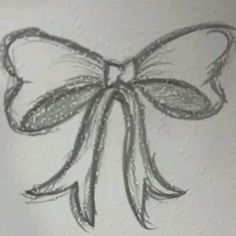 a drawing of a bow on the wall