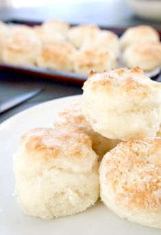 some biscuits are on a white plate