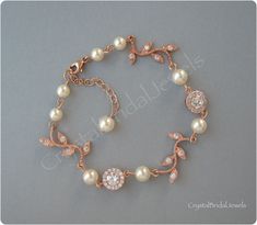 Cubic Zirconia and Swarovski Pearl set is available with white and cream pearls. Please select the pearl color before checkout. Bracelet is available in 6.5 inches (16.5cm) 7 inches (18cm) and 7.5 inches (19cm) long and it has 1.5 inches (4cm) long extension. Please select the length that you need for bracelet. Earrings are about 1 5/8 inch (4cm) long. Materials and sizes: Swarovski pearls are made in Austria. Pearls size: 6mm, 5mm and 4mm Pearl color: white or cream Drops: 16mm high and 11mm wi Elegant Rose Gold Pearl Bracelet For Wedding, Mother Of The Bride Rose Gold Pearl Jewelry, Rose Gold Pearl Bracelets For Wedding, Wedding Pearl Bracelets In Rose Gold, Pearls Jewelry, Jewelry Bridesmaid, Pearl Cream, Pearl Set, Swarovski Pearls