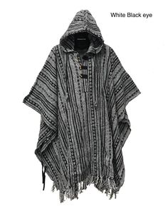 Gheri poncho | Etsy Mens Poncho Fashion, Traditional Hooded Winter Poncho, Hooded Cotton Poncho For Festival, Casual Black Poncho For Festival, Casual One Size Poncho For Festivals, Casual One Size Festival Poncho, Traditional Cotton Poncho For Fall, Cotton Long Sleeve Poncho For Festivals, Casual Cotton Poncho For Winter