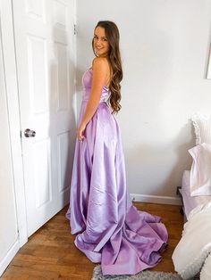 Ball Gown Satin Ruffles Strapless Sleeveless Sweep/Brush Train Dresses Cheap Prom Dresses Long, Prom Dress Plus Size, Make Your Own Dress, Satin Gown, Gowns With Sleeves, Cheap Prom Dresses, Mermaid Prom Dresses, Mermaid Dresses, Beach Wedding Dress