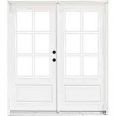 two white double doors with glass on each side