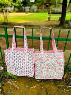 The Indian Hand Block Printed Cotton Quilted Women's Handbags from Rajasthan India. This Handbag is completely Indian Printed on good quality cotton. this cotton quilted shopping bag is totally unique and multi purpose. Use this for your grocery or as a travel bag. Perfect to suit all. Item :- Cotton Handbag Material: Quilted Cotton Fabric Color - as you like Pattern: Floral Block Print Style: Tote Bag, Handle Bag, Shoulder Bag Size in Inch:- Large Bag 16x15x5 inches  big bag 18x18x8 inches  Product Work: Printed & quilted Stitched Usage : Cosmetic, Make-up, Travel, Toiletries, Medicine, Accessories, Shopping and much more. Perfect for Beach Visits/ Quick Grocery runs/ Carrying Kids items/ Artist Paint book and Paints /Extra Bag Washable on Cold / Delicate wash Make a good Sustainable Gift Gift Shoulder Box Bag, Gift Box Shoulder Bag, Red Cotton Pouch Bag, Square Cotton Shoulder Bag As Gift Bag, Cotton Shoulder Bag As Gift, Rectangular Cotton Shoulder Bag Gift, Square Cotton Shoulder Bag As Gift, Rectangular Cotton Shoulder Bag Perfect As A Gift, Cotton Shoulder Bag For Gift