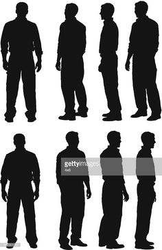 silhouettes of people standing in different poses