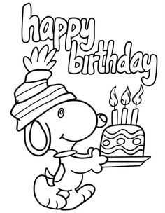 a happy birthday dog holding a cake with candles on it and the words happy birthday written in