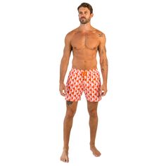 Step back in time to the 70s with East x East Island Fever men's shorts. Featuring a bold orange colorway and a retro-inspired design, these shorts are the perfect addition to any fashion-forward individual's summer wardrobe. Made with premium sustainable materials, these shorts not only look great but are eco-friendly too. The elasticated waist and drawstring adjustment ensure a comfortable and secure fit, making them perfect for any summer activity, from beach days to pool parties. With their Orange Beachwear Shorts For Beach Season, Orange Swim Trunks With Built-in Shorts, Orange Short Swim Trunks With Built-in Shorts, Orange Short Length Swim Trunks For Vacation, Orange Summer Swim Trunks, Orange Short Swim Trunks For Beachwear, Orange Shorts For Poolside And Beach Season, Orange Summer Shorts For Poolside, Orange Beachwear Shorts