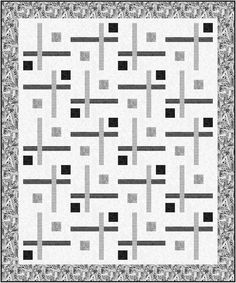 a black and white pattern with squares on it