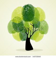 an abstract tree with green leaves